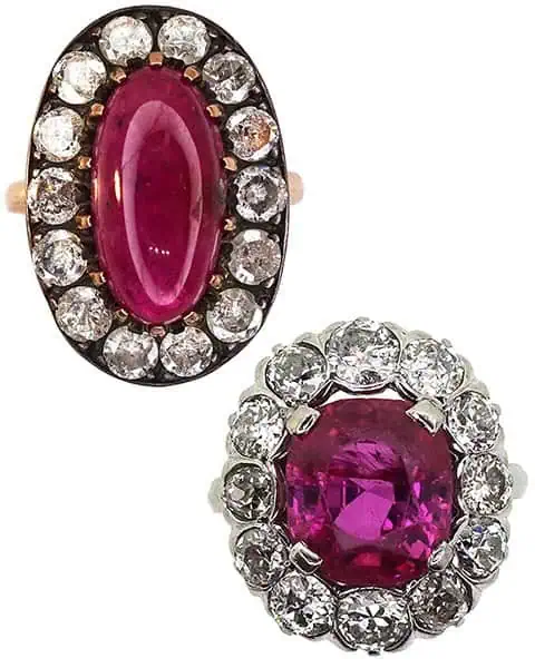 Rubine und Rubinschmuck